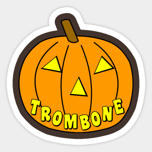 Trombone Halloween Pumpkin Sticker